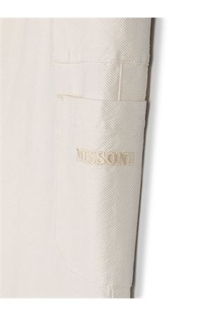 white cotton trousers MISSONI KIDS | MU6A70G0038165